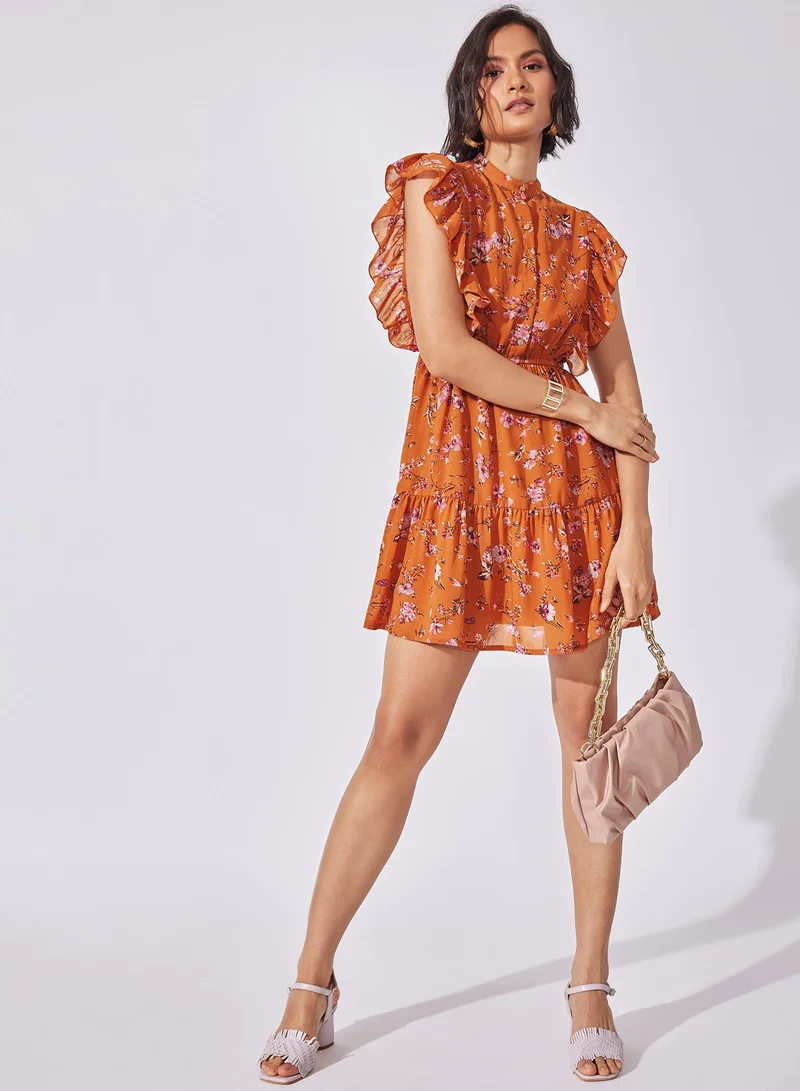 The Label Life Floral Tiered Mini Dress